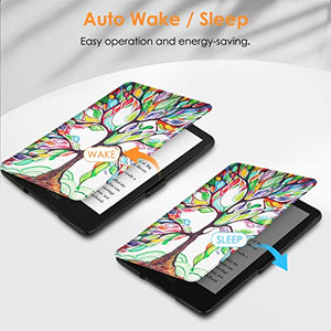 Fintie Slimshell Case for 6.8" Kindle Paperwhite (11th Generation-2021) and Kindle Paperwhite Signature Edition - Premium Lightweight PU Leather Cover with Auto Sleep/Wake, Love Tree