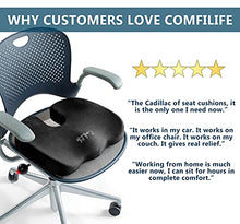 Load image into Gallery viewer, ComfiLife Gel Enhanced Seat Cushion - Non-Slip Orthopedic Gel &amp; Memory Foam Coccyx Cushion for Tailbone Pain - Office Chair Car Seat Cushion - Sciatica &amp; Back Pain Relief (Black)
