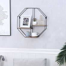 Load image into Gallery viewer, SPDELP Octagon Floating Shelf Wall Mounted Hanging Shelves, Wood Wall Storage
