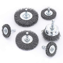 Load image into Gallery viewer, HOYIN 6Piece Drill Wire Wheel Cup Brush Set,0.010in Coarse Crimped ,Thicken Face Width with1/4In Hex Shank
