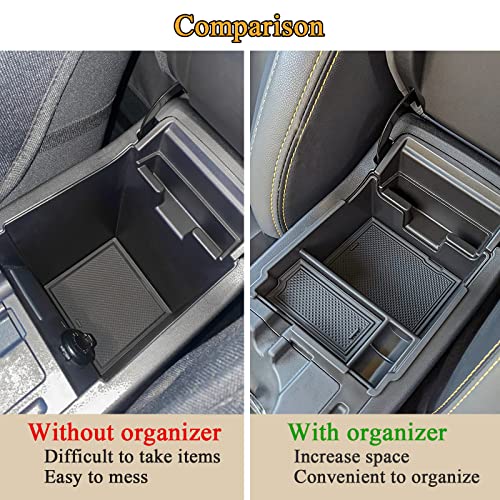 Load image into Gallery viewer, JKCOVER Center Console Organizer Tray Compatible with 2017-2022 Subaru Impreza and 2018-2022 Subaru Crosstrek, ABS Material Insert Armrest Storage Box Accessories, with Black Rubber Trim
