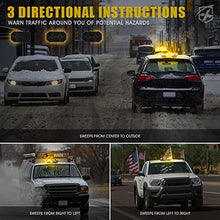 Load image into Gallery viewer, Xprite LED Rooftop Strobe Beacon Lights, Magnetic Base Emergency Traffic Hazard Warning Caution Lightbar w/ 38 Flashing Modes &amp; Controller, for Construction Vehicles Snowplow Mail Trucks - White Amber
