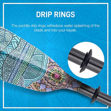 Load image into Gallery viewer, Hornet Watersports Fiberglass Kayak Paddle for Adults- Ideal for Touring, Fishing and Boating- 90.5 inches / 230CM Adjustable with Carbon Fiber Shaft- Kayaking Equipment
