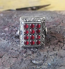 Load image into Gallery viewer, Beautiful Handcrafted Handmade 925K Sterling Silver Mens Ring With Howlite Ruby Stone
