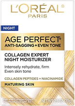 Load image into Gallery viewer, L&#39;Oreal Paris Age Perfect Collagen Expert Night Moisturizer, Anti-Sagging &amp; Even Tone, Retighten, Rehydrate and Firm Maturing Skin, 2.5 Oz
