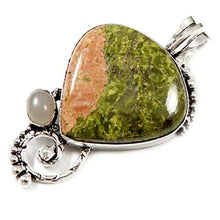 Load image into Gallery viewer, GoyalCrafts Unakite Silver Plated Pendant Jewelry Natural Gemstone GPAR87
