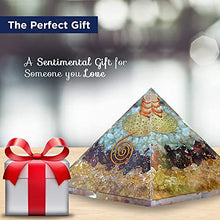 Load image into Gallery viewer, Orgonite Crystal Triple Money Pyramid Energy Generator Promotes Wealth and Prosperity with Green Aventurine, Red Garnet and Citrine – Attract Money and Success with Lucky Orgone Crystals
