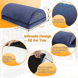 Foot Rest for Under Desk at Work, Ergonomic Memory Foam Foot Stool Cushion for Home Office, Gaming, Computer - Adjustable 2 Heights Under Desk Footrest with Breathable Washable Cover by AMERIERGO