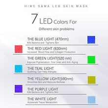Load image into Gallery viewer, HIME SAMA Led Face Mask, Pro 7 Color Led Face Mask Skincare for Face and Neck, Facial Care Mask &amp; Optical Cosmetic Mask Portable for Home and Travel Use
