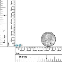 Load image into Gallery viewer, Gem Stone King 14K White Gold Blue Zircon Stud Earrings 1.00 Ctw Round 4MM
