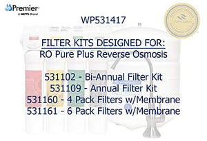 Watts Premier WP531417 RO Pure Plus Reverse Osmosis Filtration System with Top-Mount Twist Faucet, Brushed Nickel, Standard