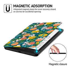 Ayotu Case for All-New 6.8" Kindle Paperwhite (11th Generation- 2021 Release) - PU Leather Cover with Auto Wake/Sleep - Fits Amazon Kindle Paperwhite Signature Edition, The Flowers and Fruits