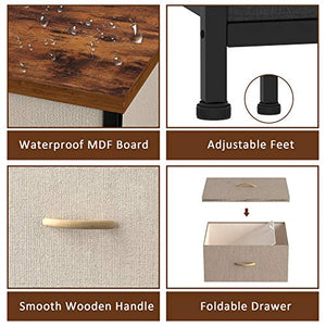 8 Drawer Dresser Organizer Fabric Storage Chest for Bedroom, Hallway, Entryway, Closets, Nurseries，Furniture Storage Tower Sturdy Steel Frame, Wood Top, Removable Fabric Bins (Cream)