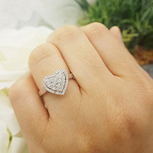 Load image into Gallery viewer, Dazzlingrock Collection 0.35 Carat (ctw) 14K Round Diamond Ladies Heart Shaped Engagement Ring 1/3 CT, White Gold, Size 7
