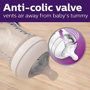 Philips Avent Natural Baby Bottle, Clear, 9oz, 4pk, SCF013/47