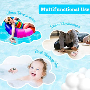 Baby Bath Bathtub Thermometer for Infant - Safety Bath Tub Water Temperature Digital Thermometer - Floating Bathing Toy Gift for Kids Newborn Mother with Flashing Temperature Warning