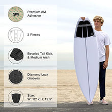 Load image into Gallery viewer, SYMPL Surfboard Traction Pad • 3 Piece Deck Pad for Surfing, Skimboarding • Maximum Grip • 3M Adhesive • Fits Surfboards, Skimboard, Longboard, Fish
