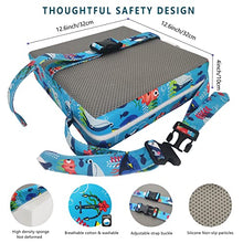 Load image into Gallery viewer, Toddler Booster Seat for Dining Table,4 Inches Washable Double Safer Straps Non-Slip Bottom Booster Seat for Kids, Portable Travel High Density Sponge Detachable Increasing Cushion for Child
