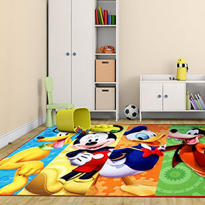 Disney Mickey Mouse Clubhouse Rug HD Digital MMCH Kids Room Decor Bedding Area Rugs 5x7, X Large, Multicolor