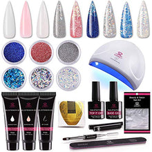 Load image into Gallery viewer, Makartt Poly Nail Gel Kit 30ml, Build Nail Gel Clear White Pink with 24W LED Nail Lamp and Glitter Powders Gorgeous Acrylic Nail French Manicure Kit
