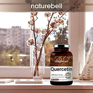 NatureBell Quercetin 1000mg Per Serving, 240 Capsules (4 Months Supply), Super Immune Vitamins and Quercetin Vitamins, Supports Cardiovascular Health, Immune System and Bioflavonoids
