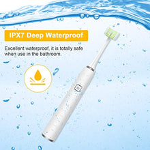Load image into Gallery viewer, LEYUYO Electric Sonic Toothbrush 360° Cleaning 3 Sided Brush Head Rechargeable Toothbrush 38,000 VPM Tooth Brush with 4 Brush Heads, Timer, 5 Modes, White
