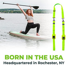 Load image into Gallery viewer, Gradient Fitness Kayak/Paddle Board/Surfboard Shoulder Strap | Hands-Free SUP Carrying Strap Boards with Padded Shoulder Sling, Paddle Carrier &amp; Metal Accessories (Green)

