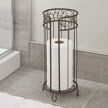 Load image into Gallery viewer, iDesign 77181 Twigz Metal Toilet Tissue Roll Reserve Organizer for Bathroom, Compact Organizer, Holds 3 Rolls of Toilet Paper, Bronze
