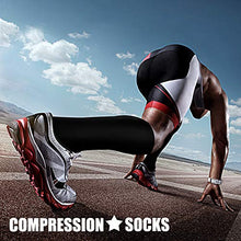Load image into Gallery viewer, CHARMKING Compression Socks for Women &amp; Men Circulation (3 Pairs) 15-20 mmHg is Best Athletic for Running, Flight Travel, Crossfit, Cycling, Pregnant - Boost Performance, Durability (S/M, Black)
