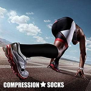 CHARMKING Compression Socks for Women & Men Circulation (3 Pairs) 15-20 mmHg is Best Athletic for Running, Flight Travel, Crossfit, Cycling, Pregnant - Boost Performance, Durability (S/M, Black)