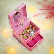 Load image into Gallery viewer, SONGMICS Ballerina Musical Jewelry Box, Unicorn for 3-5 Years Old Little Girls, 4.7"L x 4.3"W x 3.9"H, Pink
