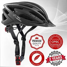 Load image into Gallery viewer, TeamObsidian Airflow Bike Helmet - for Adult Men &amp; Women and Youth/Teenagers - CPSC Certified Bicycle Helmets for Road, Urban, Street or Mountain Biking - Best Cycling Gift Idea - [ Black S/M ]
