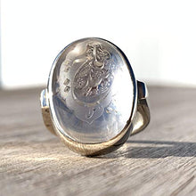 Load image into Gallery viewer, Dur e Najaf Ring Silver | خاتم در النجف الاصلي | AlAliGems | Genuine Dur E Najaf Stone Ring | Engraved Ya Hayder Size 10.75
