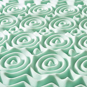 Best Price Mattress 1.5 Inch 5-Zone Memory Foam Mattress Topper, Calming Aloe Vera Infusion, CertiPUR-US Certified, Twin