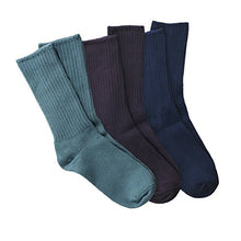 Load image into Gallery viewer, Maggie's Organics Cotton Crew Sock Tri-Pack (9-11, Denim/Eggplant/Navy) 3
