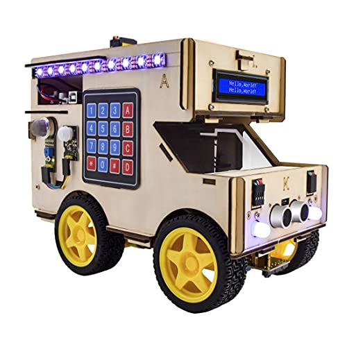 KEYESTUDIO Smart Home RV Robot Car for Arduino, A Mini Camper Van Electrical System/Motorhome/Touring Carvan Model for Learning Programing, Home Automation, STEM & Creativity