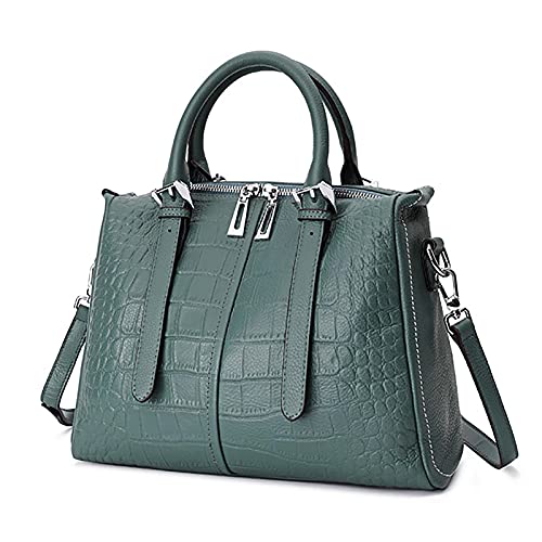 Vintage Genuine Leather Alligator Bucket Shoulder Bag For Women Crocodile Pu Purses And Handbags For Women 32X13X25Cm Green