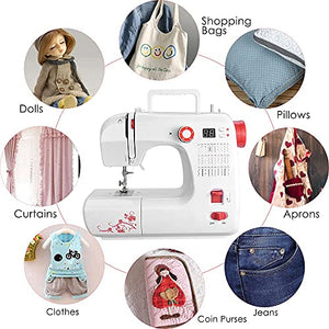 Mini Sewing Machine, Vogvigo Computerized Sewing Machine for Beginners, Embroidery Sewing Machine with 120 Stitching Programs, LCD Display, Electronic Sewing Machine