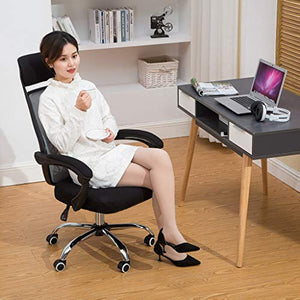 ErYao Ergonomic Office Chair, Adjustable Headrest Mesh Office Chair Office Desk Chair Computer Task Chair Swivel Lumbar Support Desk, Computer Ergonomic Mesh Chair with Armrest (Black)