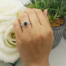 Load image into Gallery viewer, Dazzlingrock Collection 2.00 Carat (ctw) 14K Round Cut Black &amp; White Diamond Engagement Ring Set 2 CT, White Gold, Size 7
