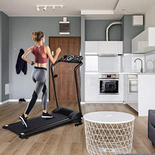 Load image into Gallery viewer, GYMAX Folding Treadmill, Electric Motorized Running Walking Machine with LCD Monitor &amp; Cup Holder, Portable Easy Assembly Treadmill for Home Office Apartment
