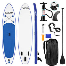 Load image into Gallery viewer, Caroma 126inch Inflatable Stand Up Paddle Board, Premium SUP Accessories, Bottom Fin for Paddling, Leash, Hand Pump and Backpack, Non-Slip Deck, Youth &amp; Adult Standing Boat (Navy Blue, 126inch)
