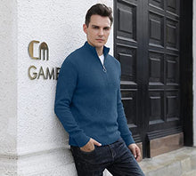Load image into Gallery viewer, Sailwind Men's Soft Sweaters Quarter Zip Pullover Classic Ribbed Turtleneck Sweater for Men US Medium VG Blue
