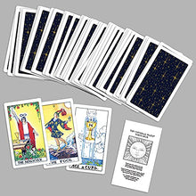 Load image into Gallery viewer, Universal Waite Tarot Deck with Transparent Case and English Instructions Book and EBook (Optional) Manual Booklet 78 Portable Tarot Cards Gift Box with Black Velvet Bag (S) (普及版韦特塔罗牌英文版+牌袋+桌布)
