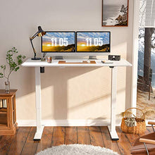 Load image into Gallery viewer, Flexispot EC1 Large Electric Stand Up Desk Workstation White Whole-Piece Desk Board Home Office Computer Standing Table Height Adjustable Desk (White Frame + 55&quot; White Top)
