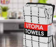 Load image into Gallery viewer, Utopia Towels Kitchen Towels, Pack of 12, 15 x 25 Inches, 100% Ring Spun Cotton Super Soft and Absorbent Black Dish Towels, Tea Towels and Bar Towels

