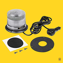 Load image into Gallery viewer, AURA 5" 12W WHITE LED Strobe Warning Beacon Light [SAE Class 1] [38 Flash Modes] [Magnet/permanent] [Low Dome] [Rooftop Mount] Flashing Emergency Beacon Light for Trucks Vehicle Cars
