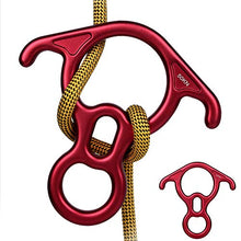 Load image into Gallery viewer, AOKWIT 50KN Rescue Figure, 8 Descender Large Bent-Ear Belaying and Rappelling Gear Belay Device Climbing for Rock Climbing Peak Rescue 7075 Aluminum Alloy (Red)
