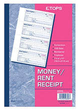 Load image into Gallery viewer, TOPS Money/Rent Receipt Book, 3-Part, Carbonless, 11 x 7-5/8 Inches, 4 Receipts/Page, 100 Sets per Book (46808)
