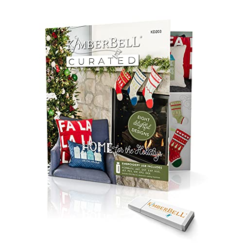 Kimberbell Home for The Holidays: 8 Curated Machine Embroidery Design Projects on USB, Step-by-Step Instructions for Beginner to Advanced, Variety of Techniques, Hoop Sizes: 5x7, 6x10, 8x12, 9x14
